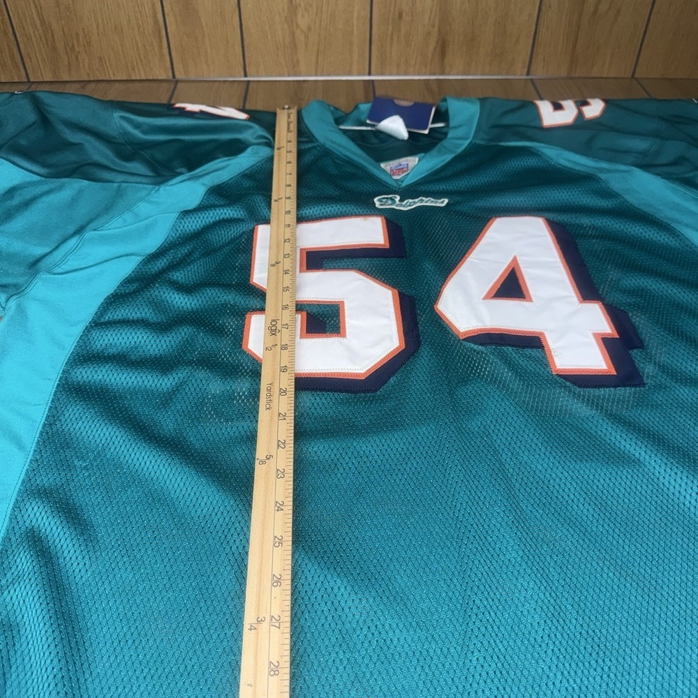 Zach Thomas Dolphins Authentic Vintage Reebok Home Jersey NFL LB #54 Size 56 NEW - Picture 8 of 15